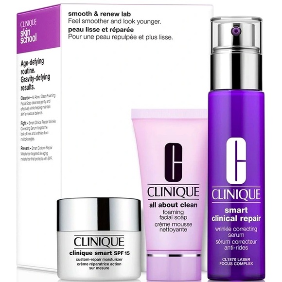Clinique NIB Smooth & Renew Lab Skin Care Set - Picture 1 of 5